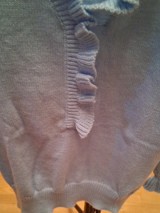 Source Unknown Light Blue Ruffle V-Neck Sweater - Picture 3 of 10